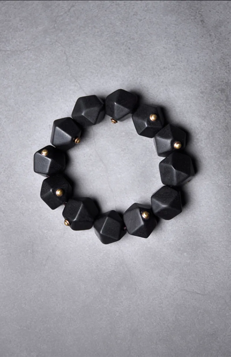 Black Ebony Vintage Copper Bracelet Handmade Brass Jewelry For Men Women OM Prayer Unisex Geometric Fashion Bangle (16)