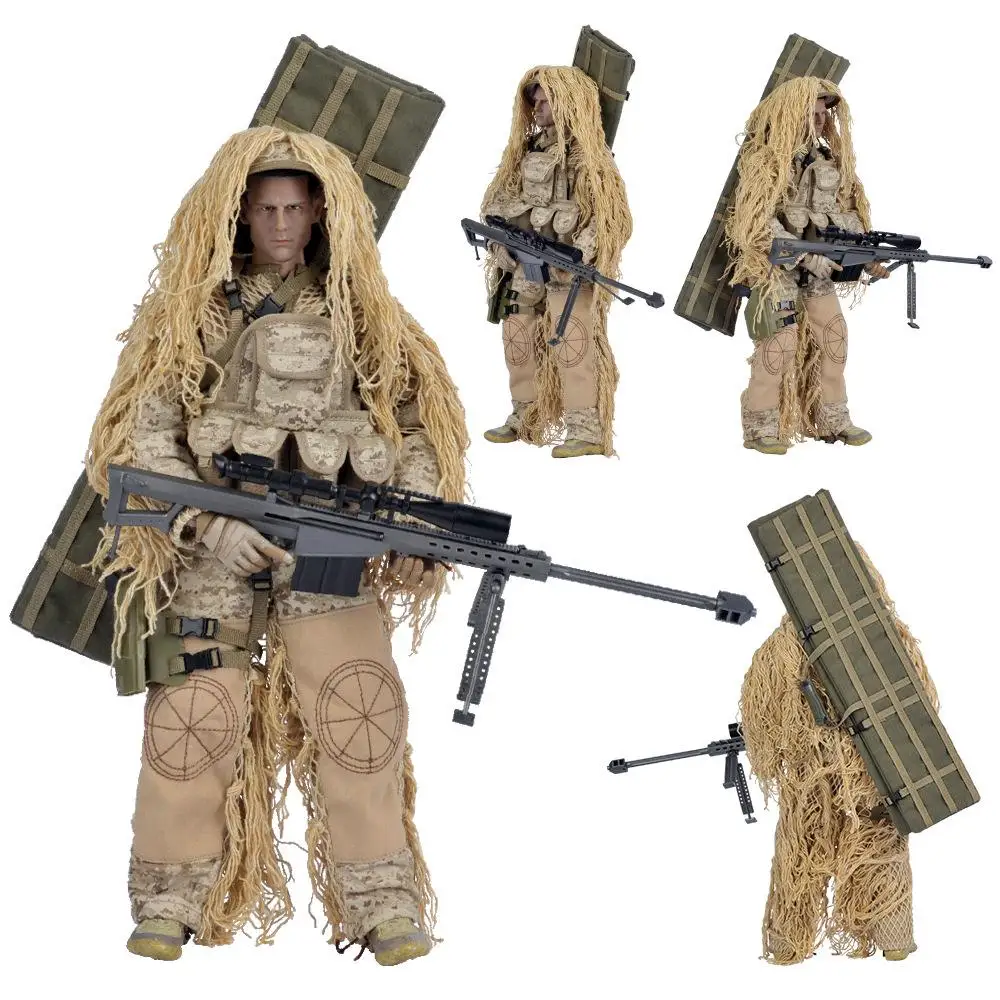  1/6 12-inch Plastic Simulation Doll Plastic collection level multi-accessory sniper with Barrett mi