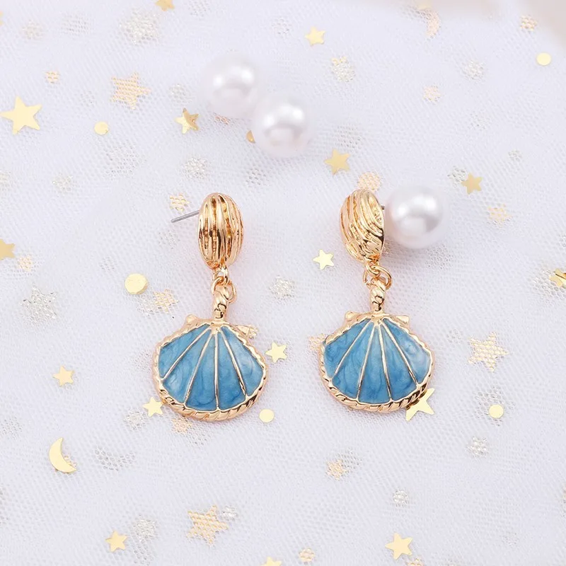 Trendy-Gold-Enamel-Sea-Shell-Stud-Earrings-Bohemian-Beach-Tassel-Seashell-Earrings-For-Women-Beach (5)