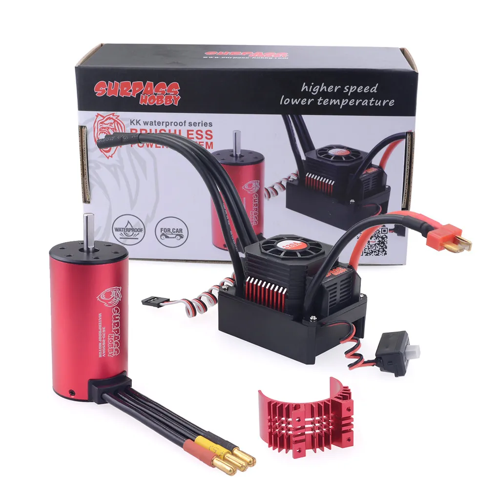 

Model parts SURPASS HOBBY King Kong series 3670 motor 2650KV+120A waterproof ESC + red heat sink L0621