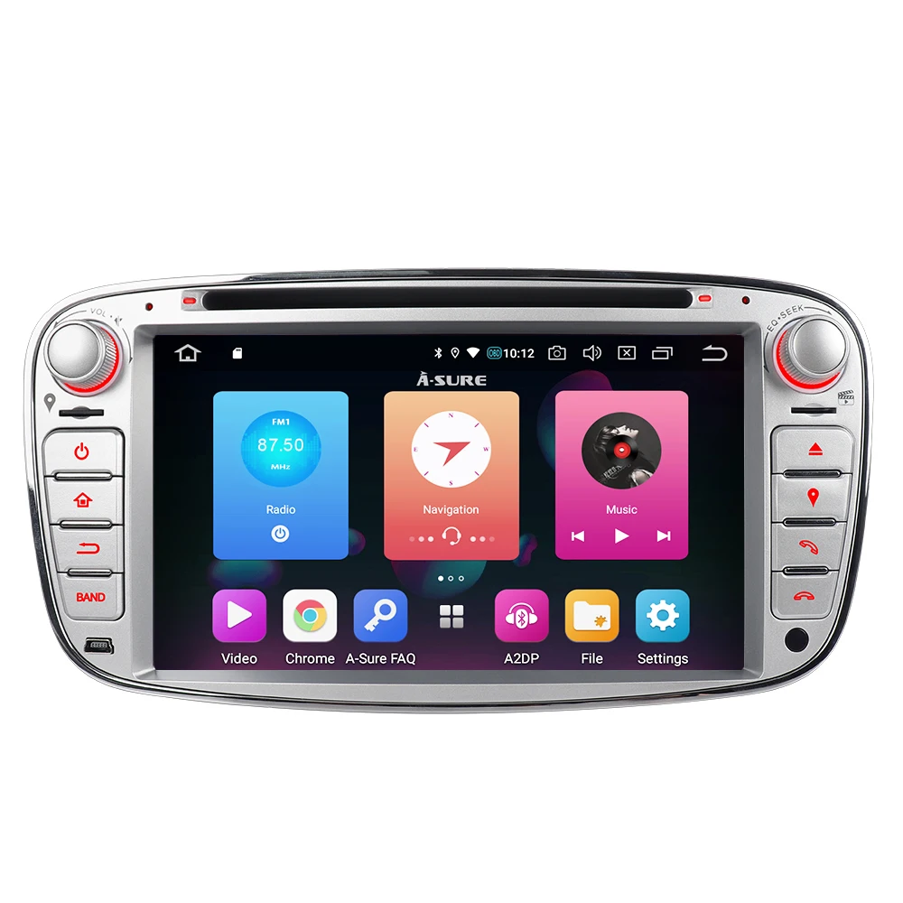 Sale A-Sure 7 Inch 2 Din Android 9.0 Car Radio GPS DVD Player Navigation For FORD/Focus/S-MAX/Mondeo/C-MAX/Galaxy/Fiesta 32G ROM DAB+ 3