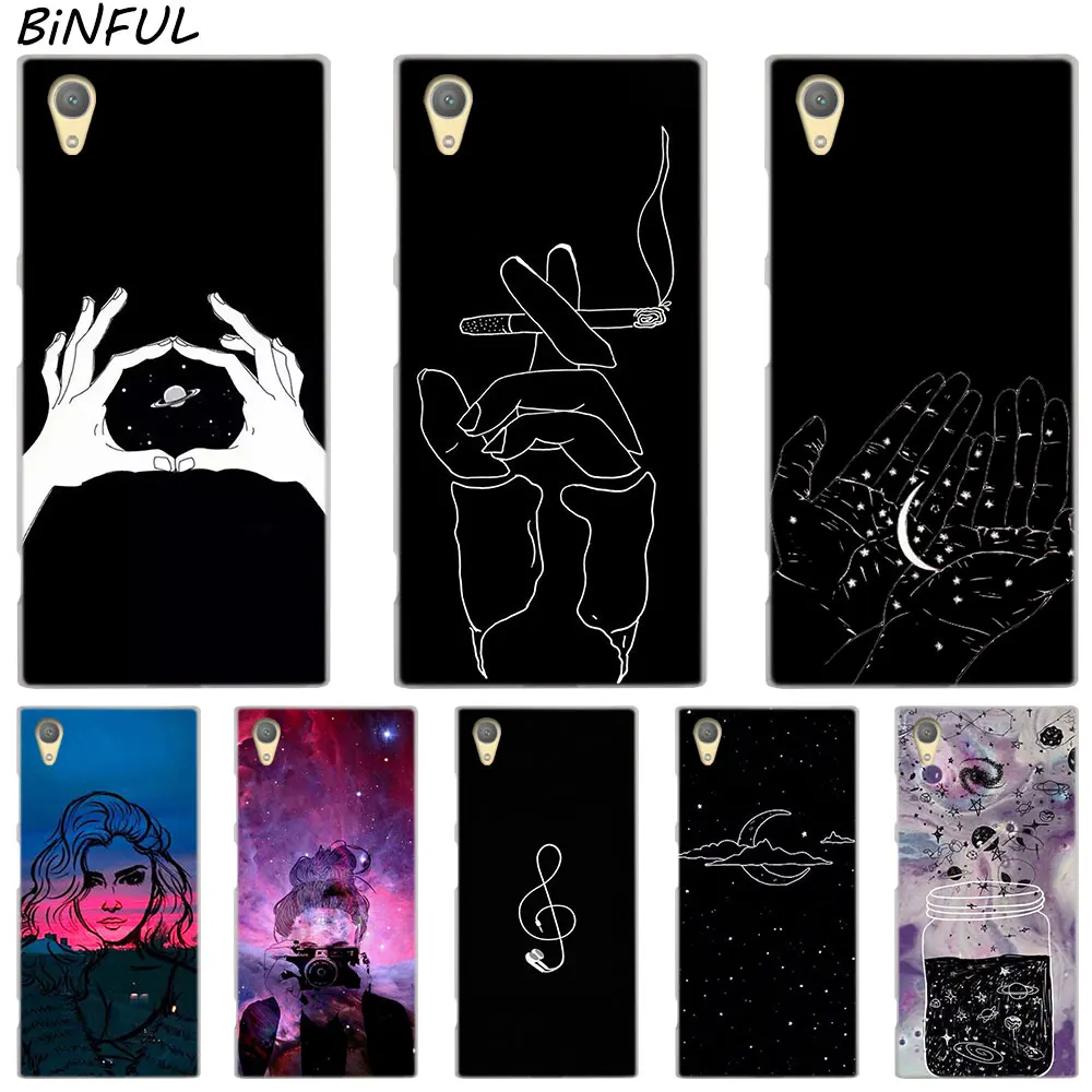 Artistic Abstract Line Clear Cover Case for Sony Xperia Z3 Z5 Premium M4 Aqua M5 X XA XA1 C4 C5 E4 E5 XZ XZ2 Compact Plus |