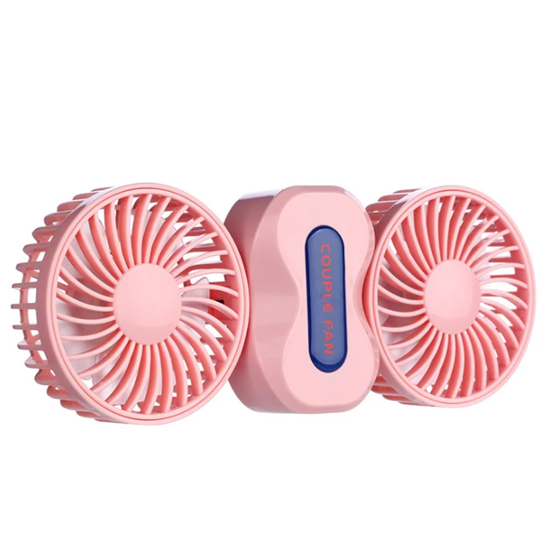 Portable Couples Fan Rechargeable Battery Air Conditioning 2 Motors Ventilador Fans Mini USB Desk Fan Electric Fan with 5 blades (12)