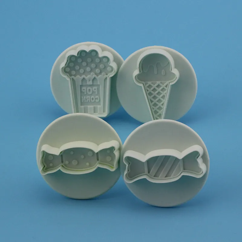 1Set Sweet Candy Ice Cream Fondant Plunger Molds Cookie Biscuits