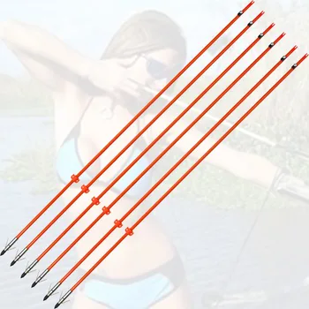 

6/12Pcs 34" Fishing Arrows Fiberglass 8mm Orange Solid Safety Shaft Slides Bowfishing Screw Broadhead Archery Bow Free Shipping