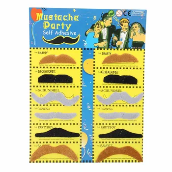 

New Pack 12 Fake Mustache Fake Adhesive Dress up Costume Party