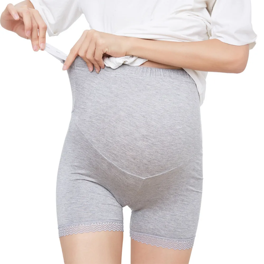 

Women Pregnancy Leggings Adjustable Waist High Elastic Safety Underpants Maternity Shapewear Mid-Thigh Pettipant