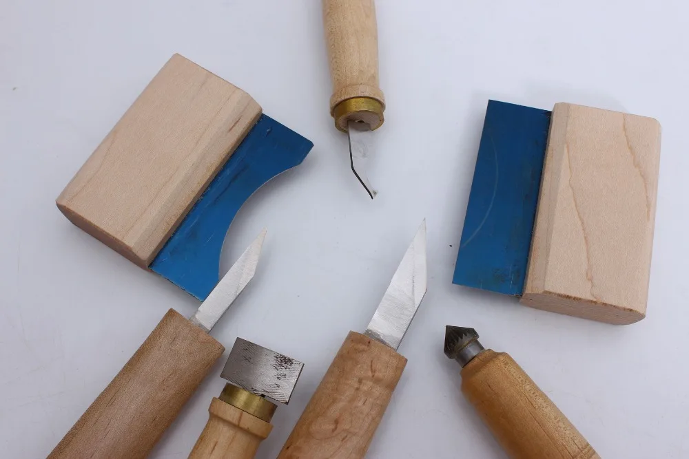 Yinfente 7pcs Violin Tools Violin Purfling Knife Carved Scraper Guitar