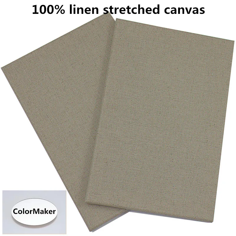 100 Linen quality canvas board stretched for wholesale (2 pieces)in