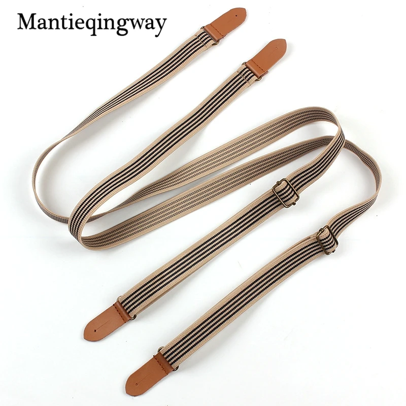 Мужские и женские брюки Mantieqingway подтяжки для брюк мужские полосатые Эластичные