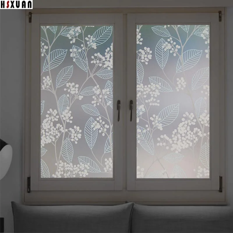 Decorative window films 40x100cm pvc flower privacy removable sunscreen self Adhesive glass