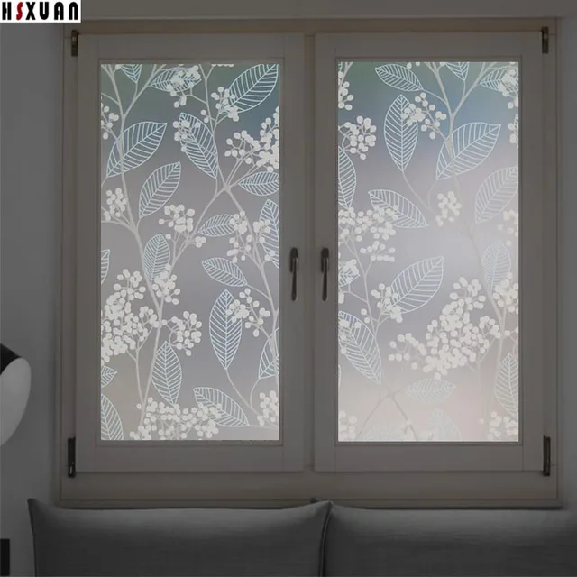 Decorative window films 40x100cm pvc flower privacy removable sunscreen
