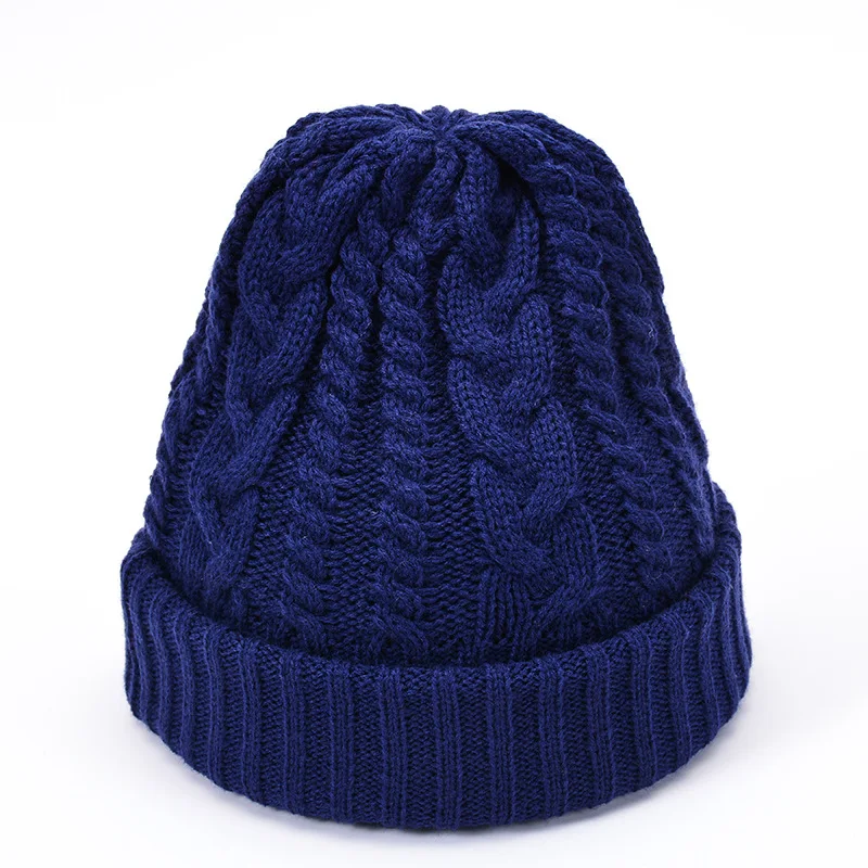 Sparsil 2018 унисекс зимняя вязаная шапка для женщин сплошной цвет шапочки твист толстые теплые череп кепки s мужчин сплошной цвет нитки кепки