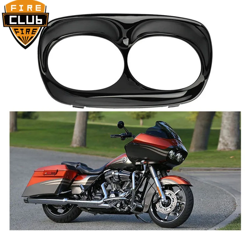 Яркий черный чехол для фар Накладка на ободок подходит Harley Road Glide RoadGlide 1998