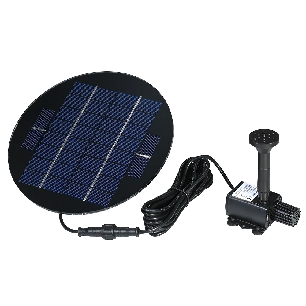 Solar Panel Powered Water Pump Garden Pool Pond Fish Aquarium Fountain 160L//H Qz