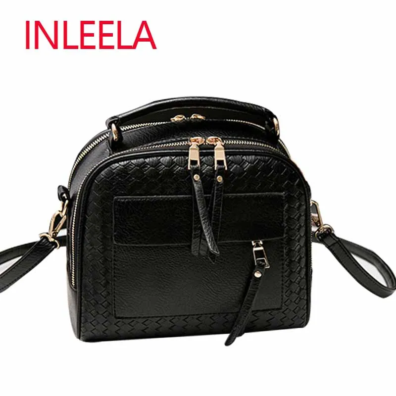 INLEELA New Arrival Knitting Women Handbag Fashion  Weave Shoulder Bags Small Casual Cross Body Bag Retro Totes