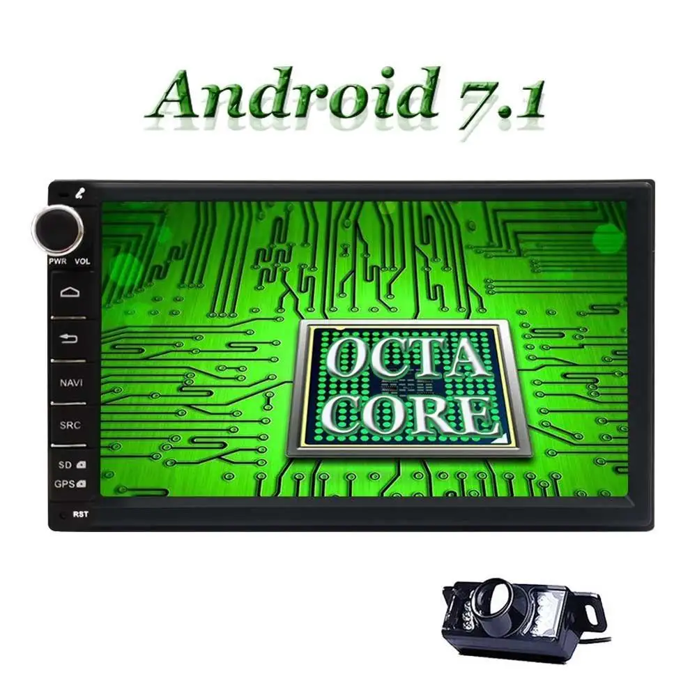 buy Android 7.1 Car Radio Stereo Bluetooth GPS Navigation 2din Touchscreen Support Mirror Link WIFI OBD2 DVR Subwoofer Backup Camera