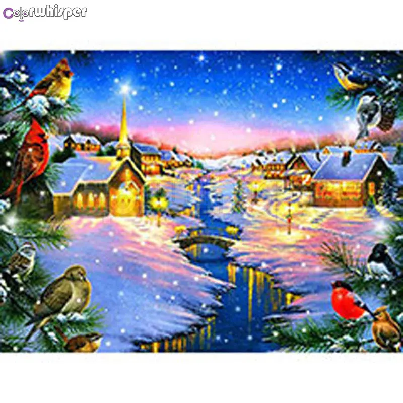 Diamond Painting Full Square/Round Christmas Decorations for Home Birds Stars Snow 5D Daimond Embroidery Mosaic L008 | Дом и сад