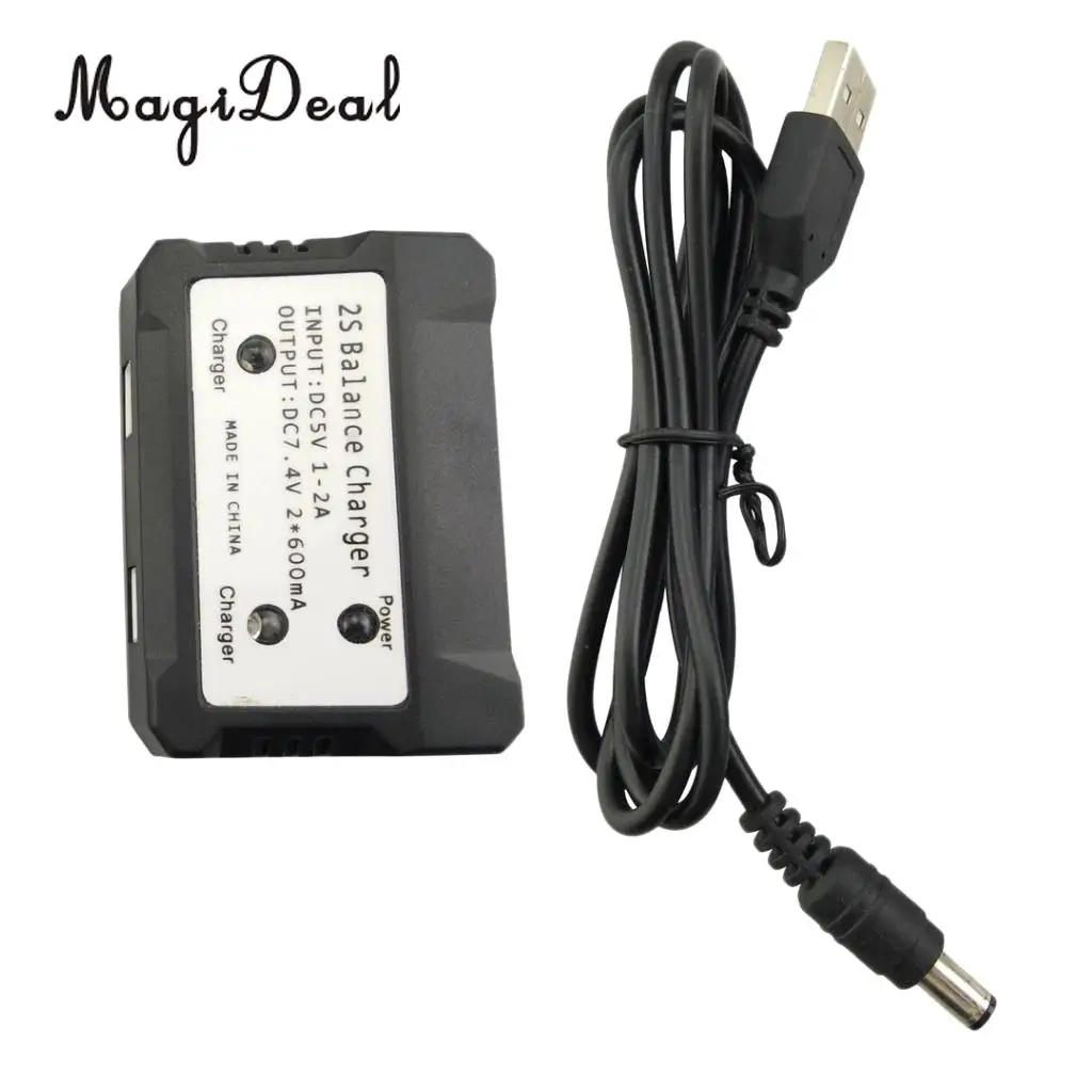 MagiDeal 2 in 1 RC Drones 2S 7.4V Balance Charger for SYMA X8C X8G X8HW Hubsan H501S H502S V262 V913 V912 B2W RC Drone Parts