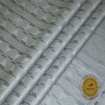 

Grey Guinea Brocade Fabric African Original Bazin Riche Fabric High Quality 10 Yards/Pcs 100%Cotton Damask Abaya Fabric FEITEX