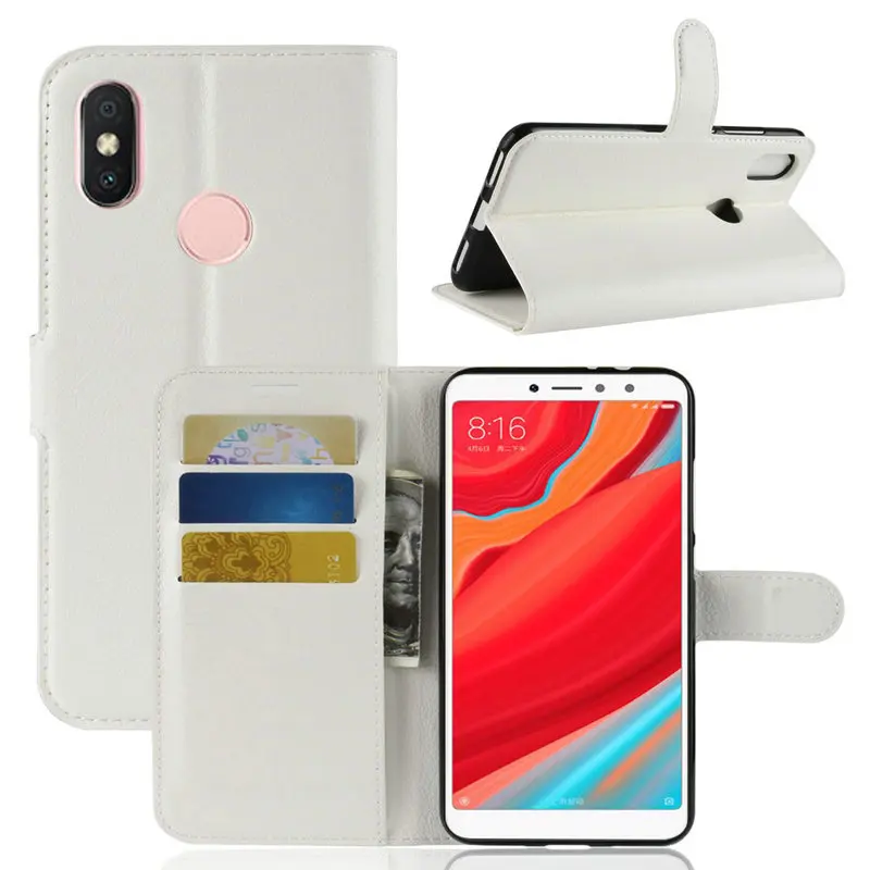 Кожаный чехол бумажник с узором Личи для телефона Xiaomi Redmi S2 Mix 2S 3 Max книжка