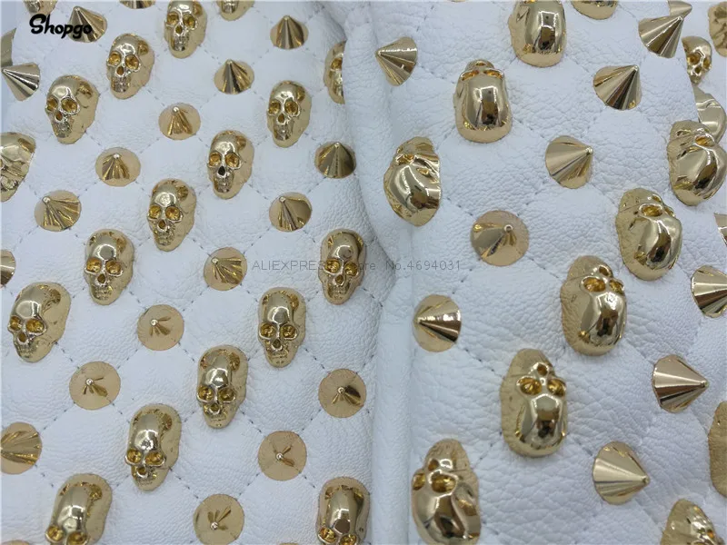 [جمجمة ذهبية المسامير] قسط جولف Headcovers أداة لعب الجولف الممر السالك ودز الهجين مضرب يغطي مجموعة كاملة 2 ألوان الجدة هدية