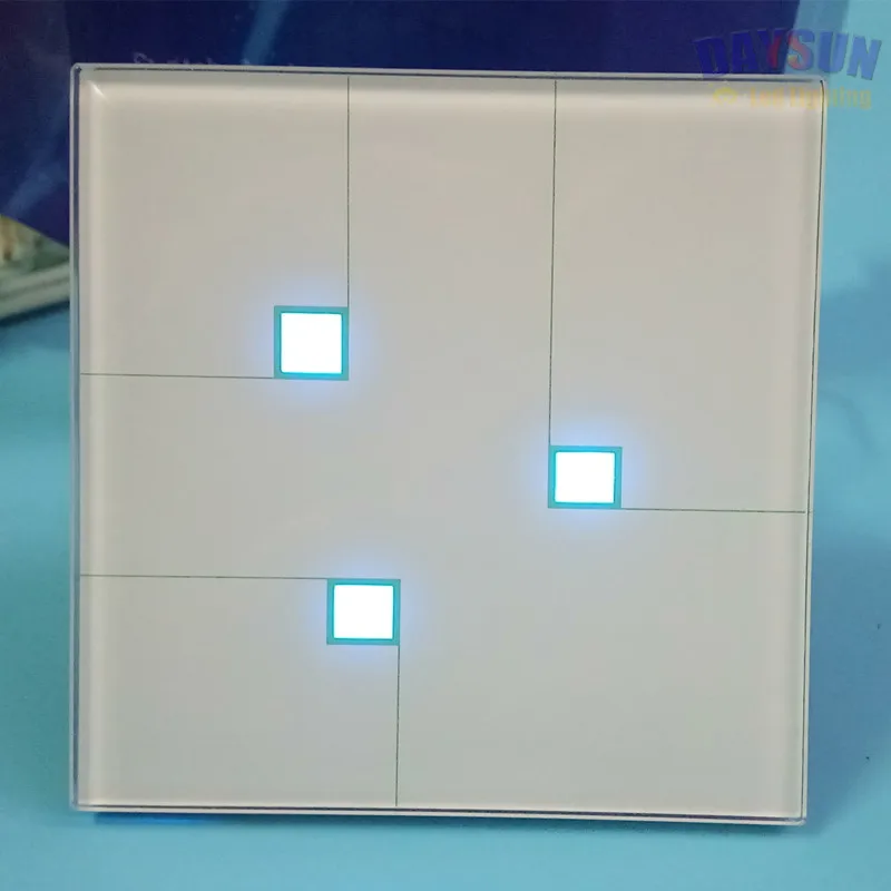 

Wall Light Switch 3 Gangs 2 Ways Smart Touch Screen ON/OFF Switch White Crystal Glass Panel Elegant USA Russia Brazil Popular