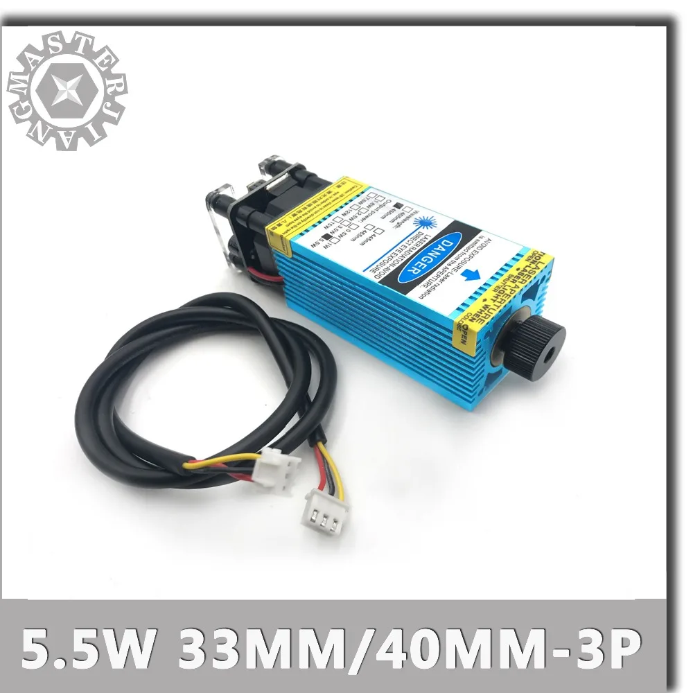 

5.5W Adjustable Focusing Blue-Violet TTL Laser Module Engraving on stainless steel and cutting 5500mw ttl Carving Engraver.