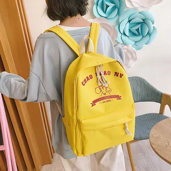 

Women Pattern Printed Backpack Teenagers Girl Stylish School Bag Canvas Bookbag MSJ99