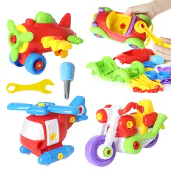 4 шт. разобранные игрушечные транспортные средства образовательное строительство игрушечный инструмент инженерные завинчивающиеся блоки