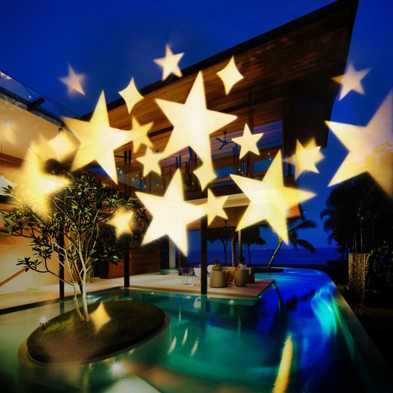 Открытый вращающийся Sky Star Звездное лазерный проектор огни Водонепроницаемый Рождество украшение праздника пейзаж Сад Лампа для проектора
