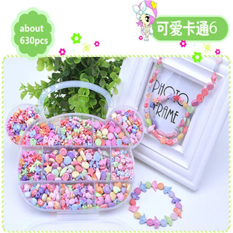 Children creative DIY beads toy with whole accessory set Kids girls handmade art craft educational toys for gifts and presents (4)