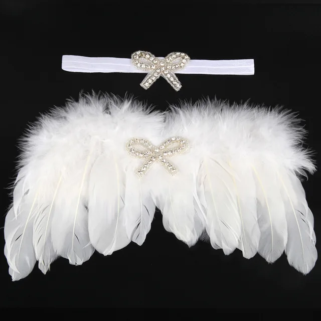 Retail 2color Feather Angel Wing Photography Prop Bow Headband Angel ...