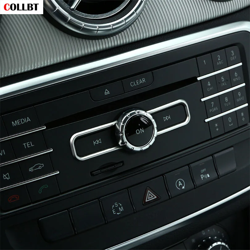 

Car Styling ABS Chrome CD Switch Sequin Trim For Mercedes Benz GLA CLA A B Class A180 W176 E GLE Class Coupe Interior Accessory