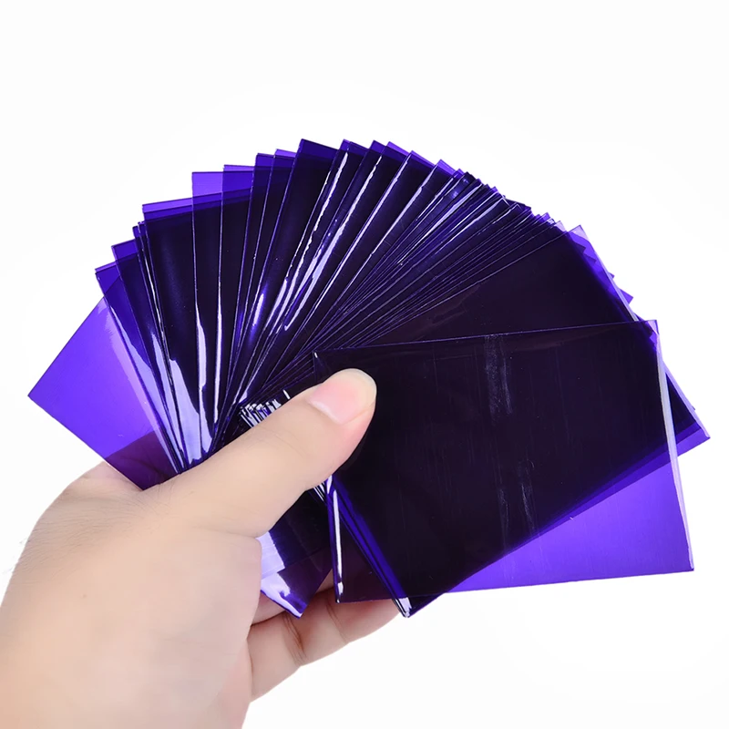 100 шт Красочные спиной карты рукава карты протектор для карточки для настольных игр Magic The Gathering - Color: Purple