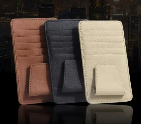 Car Vehicle Sun Visor Sunglasses Eyeglasses Glasses Holder Clip Credit Card Package ID Storage Bag With 3 Color | Автомобили и