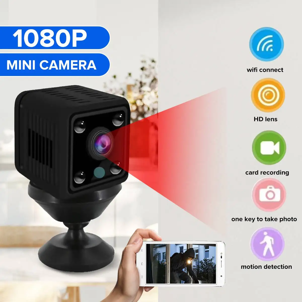 

Mini 2MP HD 1080P Wireless IP Camera Intelligent Auto Tracking Of Human Home Security Surveillance Night Vision Wifi Camera