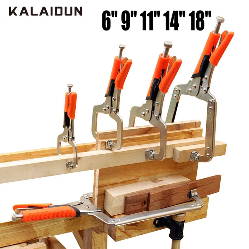 

KALAIDUN Multi-function Fixed Clamp C-type Industrial Grade Flat Mouth Tool Pliers 6"9"11"14"18 C Type Clip Vise Grip Locking