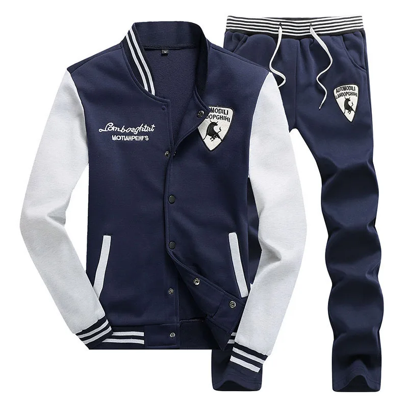 Günstige Neue 4XL Mens Casual Sweatshirts Anzug Designer Stickerei Stehkragen Männlichen Baseball Sportwear Männer Freizeit Anzüge Pull Hause AFM516