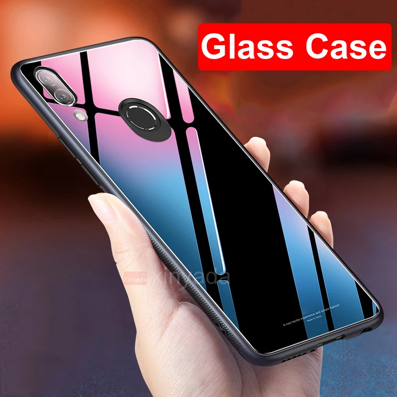 

luxury Bumper Tempered Glass Case For huawei V20 honor 10 Lite 9 V10 7X 8X Cover soft Silicone edge Shell armor coque funda