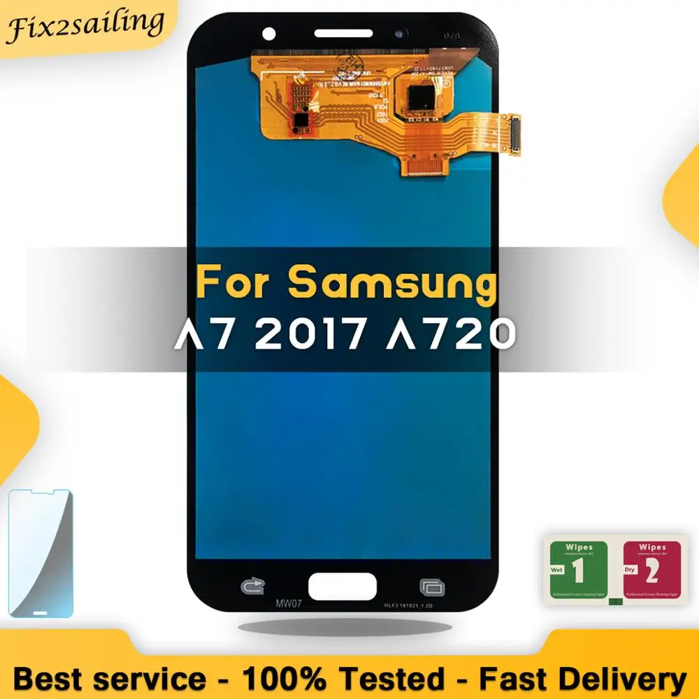ЖК-дисплей Super AMOLED для Samsung Galaxy A7 2017 A720 A720F A720M сенсорный экран дигитайзер в сборе