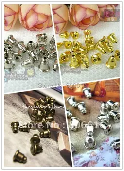 

6*5MM Mixed Colors 1000Pcs Gold/Silver/Nickel/Bronze Earring Back Studs DIY Jewelry Fittings/Accessories