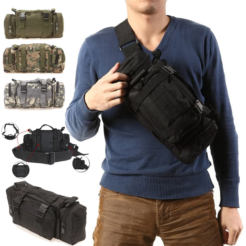 3P Canvas Molle Utility Sport Hiking Military Duffle Tactical Waist Bag