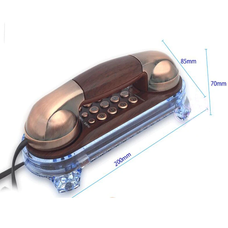 Мини Ретро висячего телефон с немым повторный набор отрегулировать Мелодия пауза установлен Подсветка под старину Телефоны Fixe telefonos де Каса