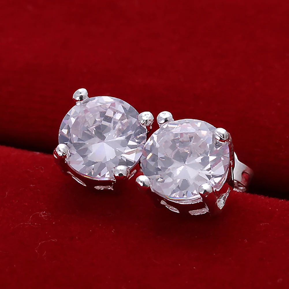 Серьги пусеты круглые из фианита ААА|earrings logo|earring shelfearrings titanium |