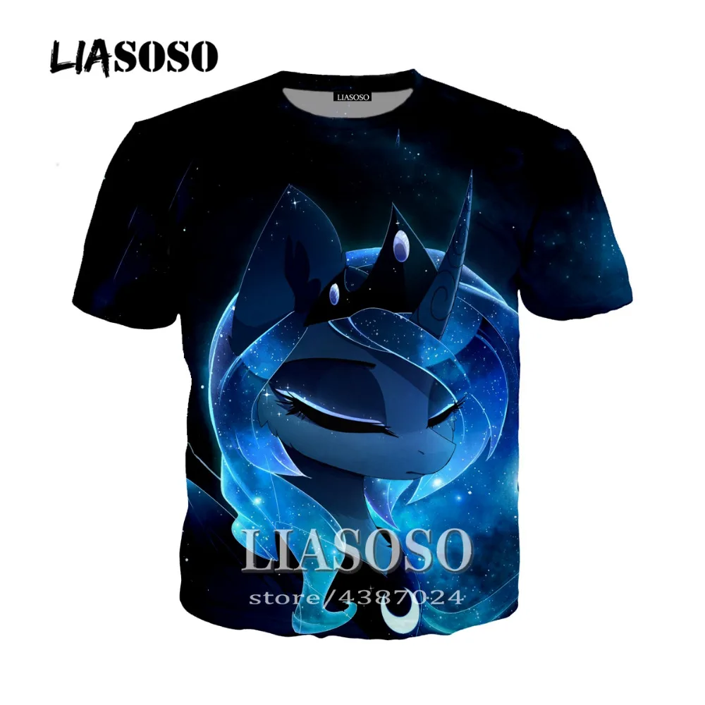 

LIASOSO New Harajuku Style Pullover MLP Men Women Casual T-Shirt Anime 3D Print T Shirt Tops Brand Clothing A128
