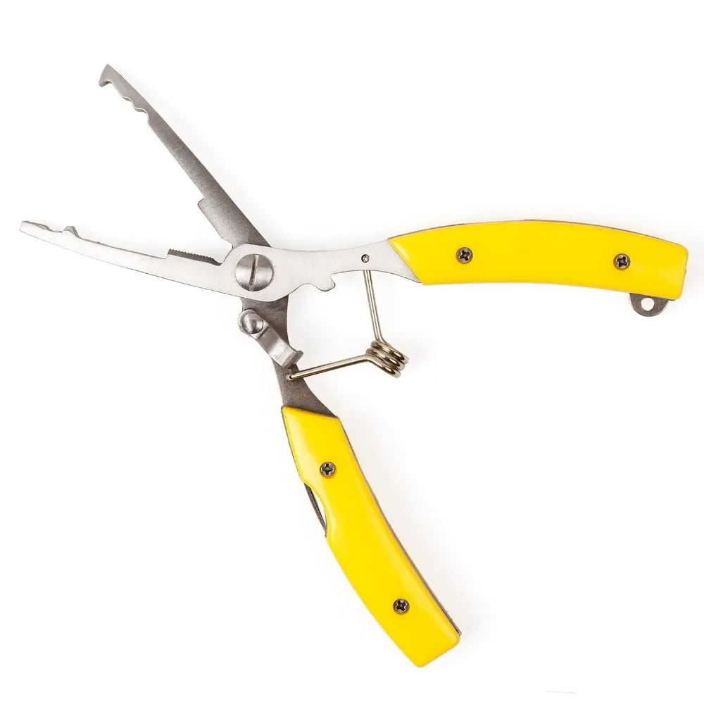 Multi Function Stainless Steel Fishing Pliers Curved Nose Scissors Braid Cutters Hook Removers (1)