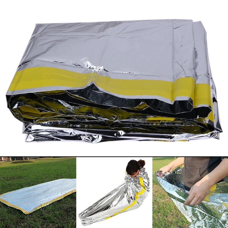 Silver Foil Sleeping Bag Life Saving Mat Emergency Rescue Insulation