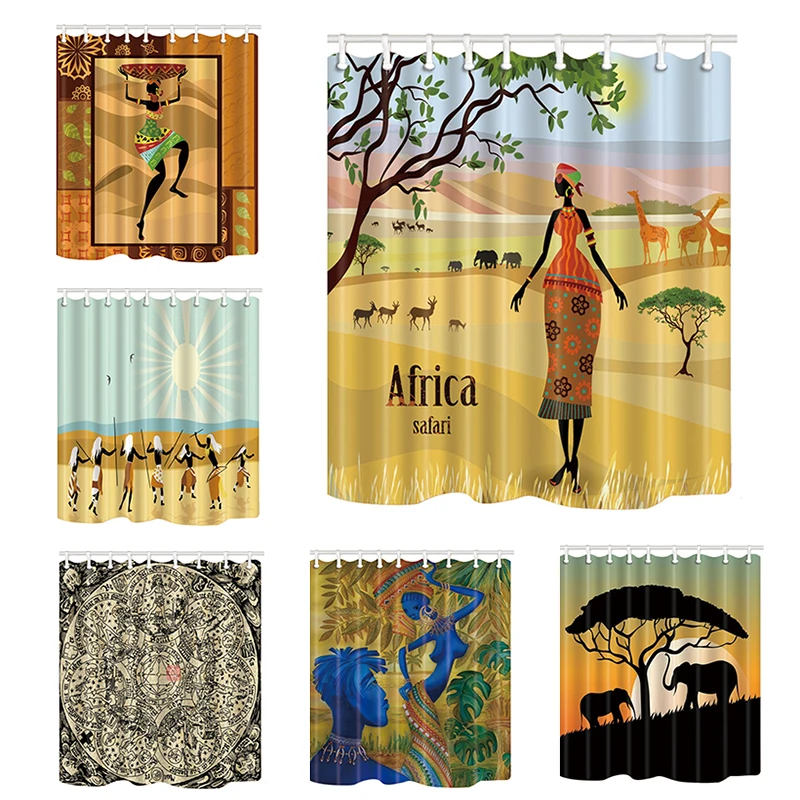High Quality Shower Curtains African Bathroom Curtains Home Decor