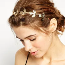 Новая мода винтажная диадема Золотая Корона с узором из листьев Свадебная повязка принцесса диадема украшения для волос подарок свадебное платье аксессуары